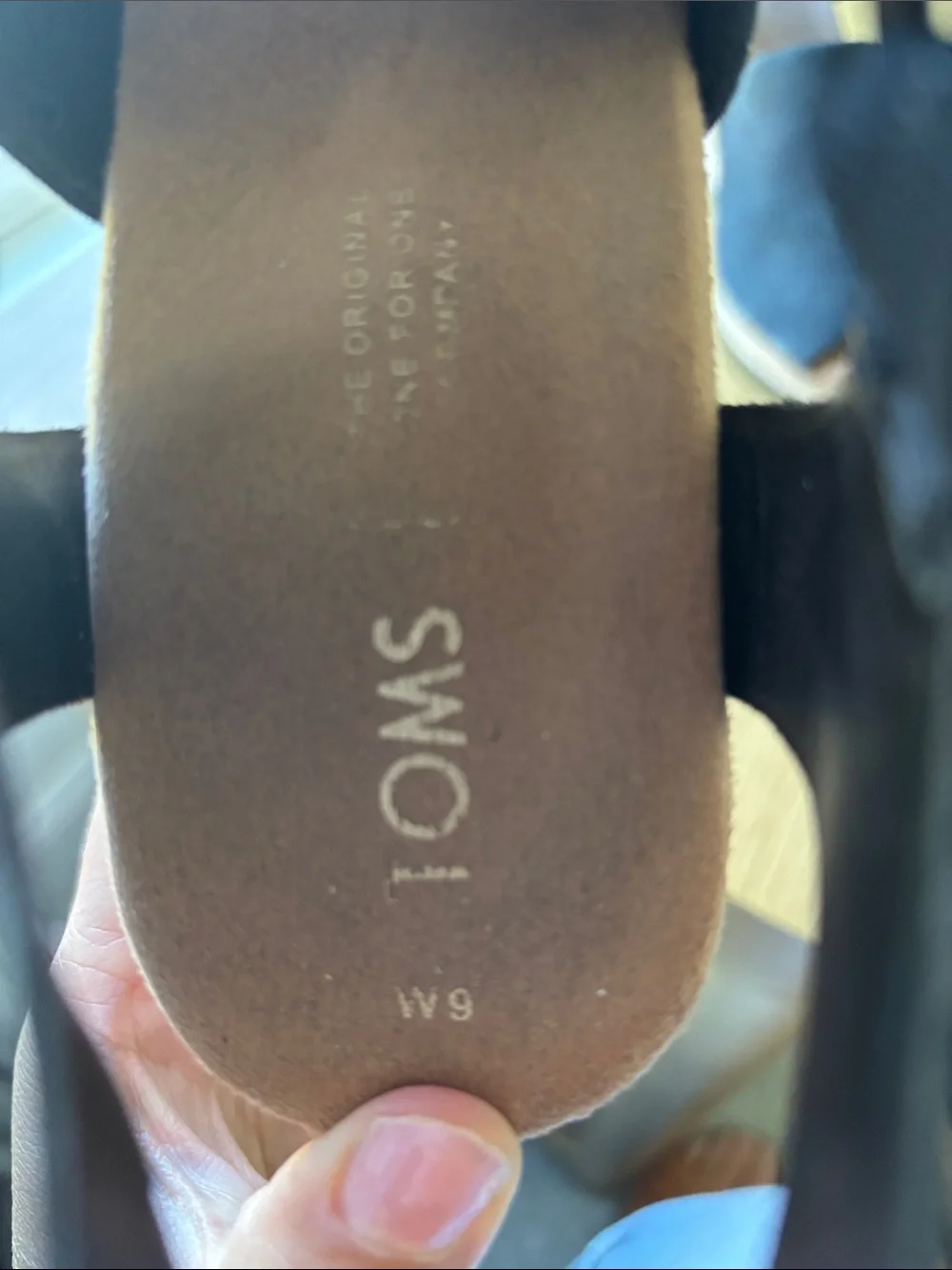 TOMS Black Wedge Slingback Sandals
